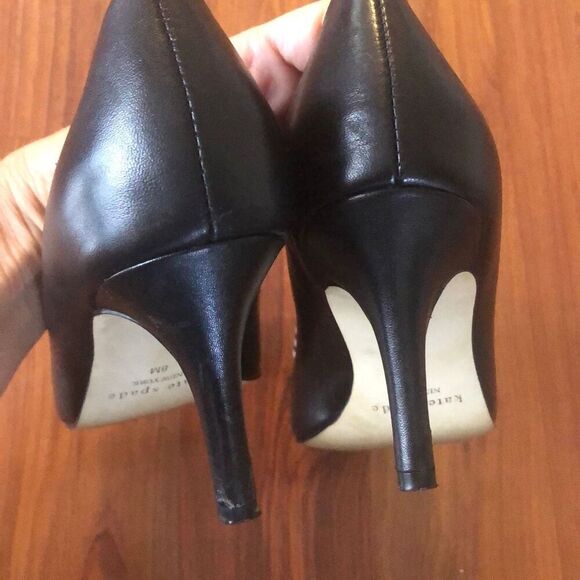 Kate Spade Black heels pumps with peep toe and Black and white bow 8 - Picture 4 of 6